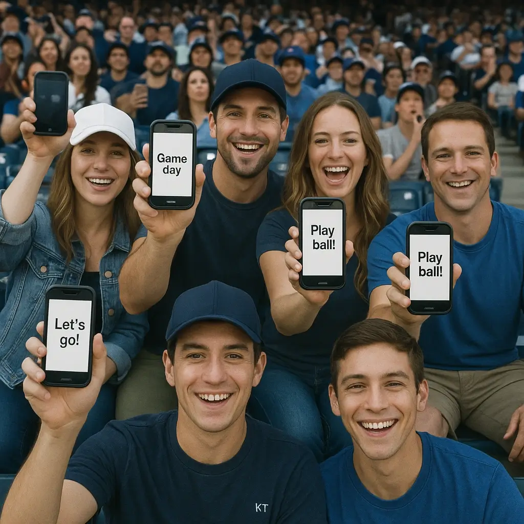 Baseball player celebrating with short baseball captions for instagram overlay