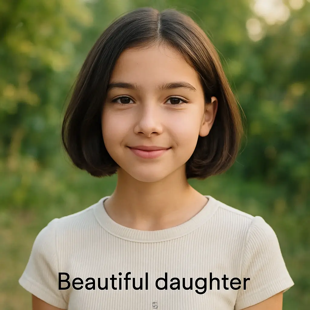 Beautiful daughter photo with perfect short Instagram caption