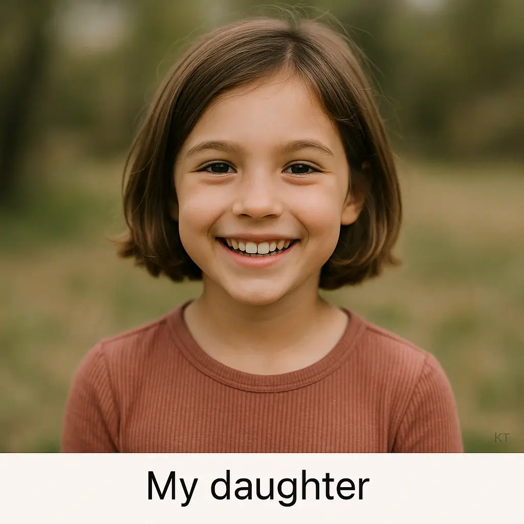 Instagram post featuring daughter with short engaging caption