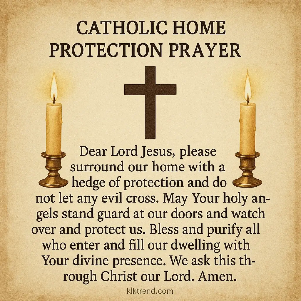 Prayer to protect home from evil with biblical verses displayed on home altar setup