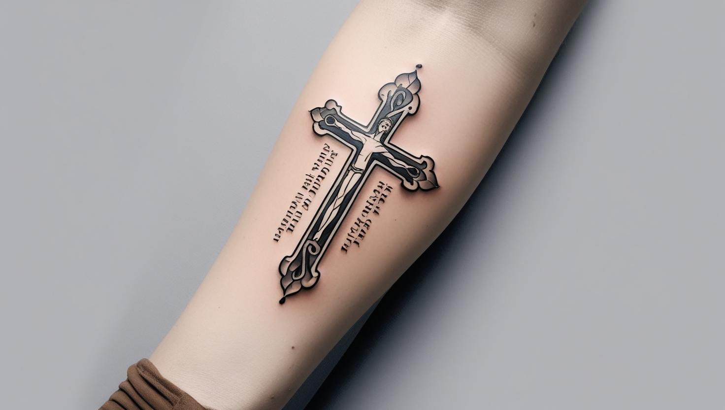 Cool bible tattoos for men displaying strength verses in bold lettering styles