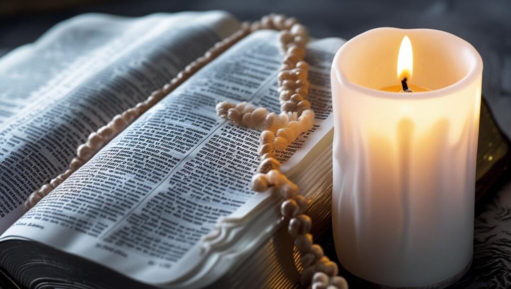 Peaceful healing prayer for a friend moment with scripture and soft lighting