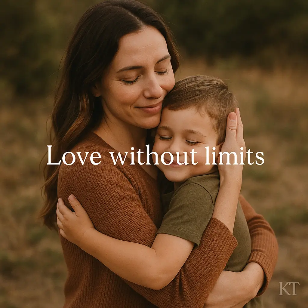 Mother holding son with short son captions for Instagram overlay tex