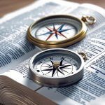 Scriptures on divine direction with compass and Bible