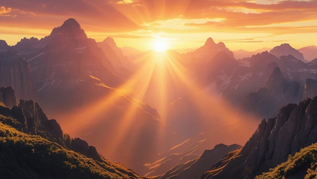 Sunrise over mountains symbolizing asking God for grace and mercy each morning