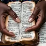 Bible verses about peace in hard times open scripture book with peaceful background