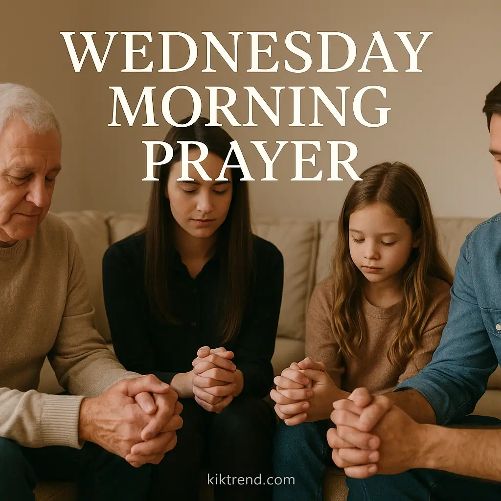 Wednesday morning prayer for family with hands joined together in spiritual unity and love