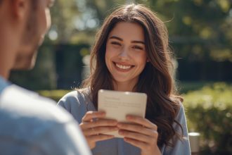 Lovers expressing true love messages by word of mouth
