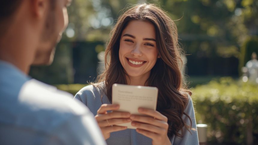 Lovers expressing true love messages by word of mouth