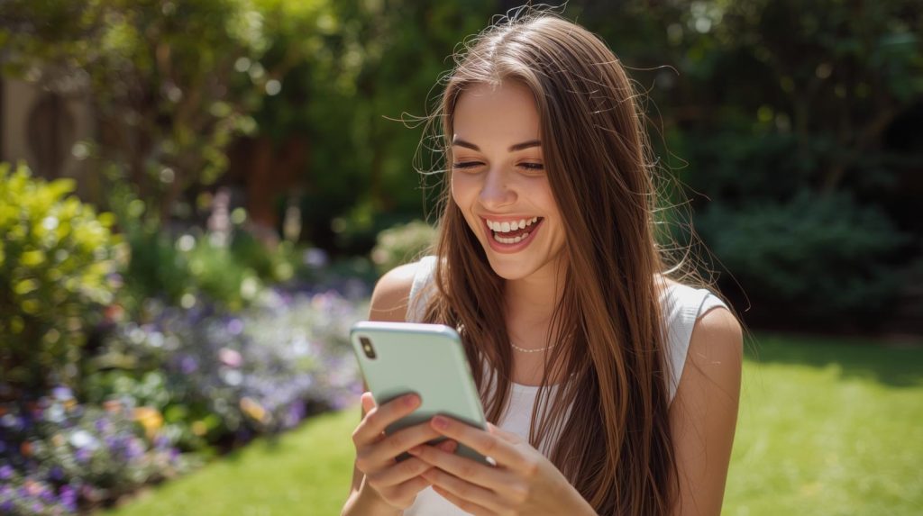 beautiful true love message read by a girl in the garden
