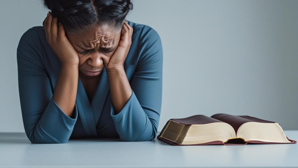 A woman with broken heart and Bible Verses for a Broken Heart