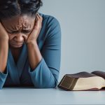 A woman with broken heart and Bible Verses for a Broken Heart